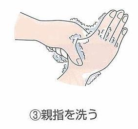 ③親指を洗う